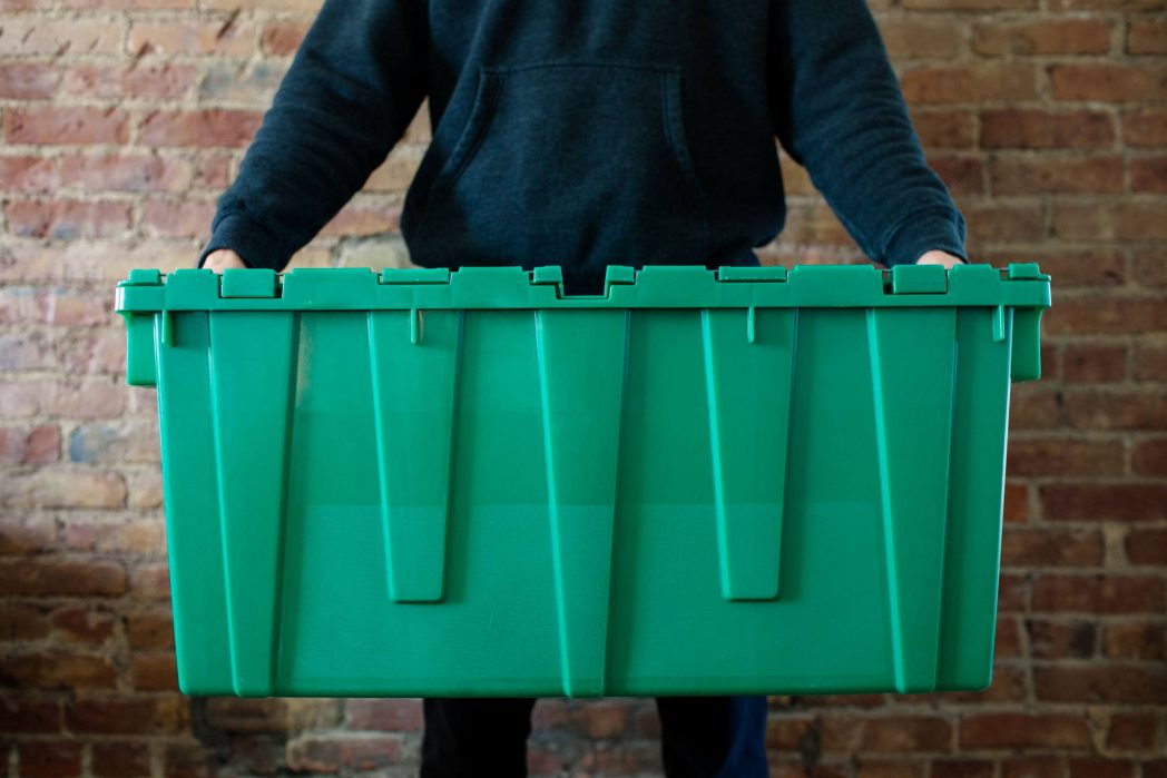 Green Moving Crate alternative to paper moving boxes
