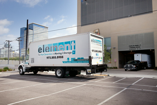 Element Moving Truck taking a homeowners belongings to a storage center.